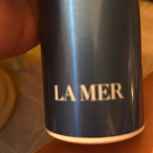 La Mer Blue Thermos Bottle Blue Luxury Gift Tea Coffee Silver Insert - Picture 2 of 6